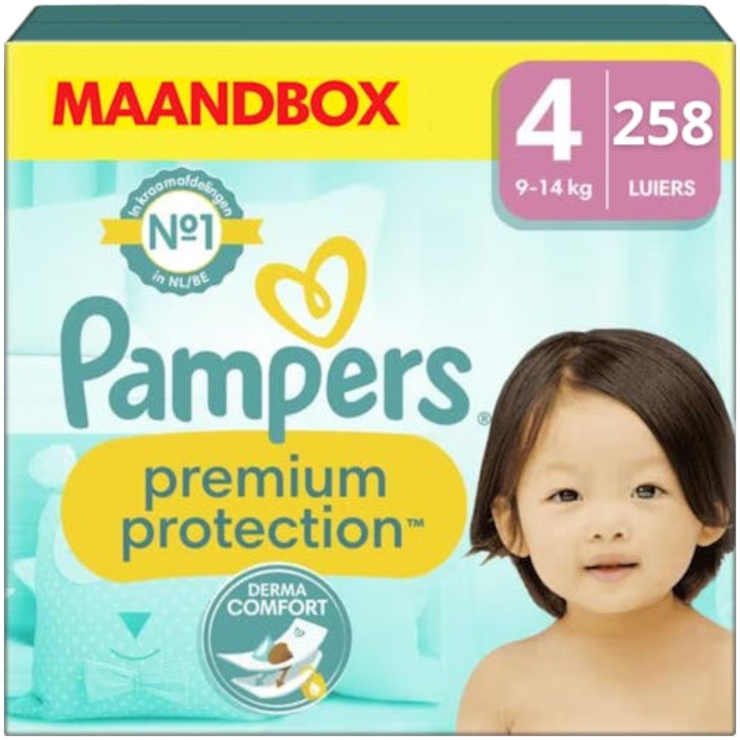 Pampers Premium Protection Maat 4 - 258 Luiers MegaMaandbox